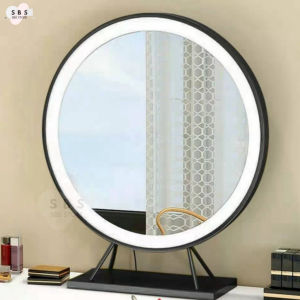 🌟SG STOCK🌟LED Makeup Mirror High-Definition Round Bedroom Mirror Desktop Makeup Mirror Light Luxury Desktop Makeup Mirror