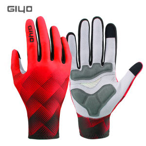 Giyo Autumn/Winter Long Gloves Velvet Thermal MTB Road Bike Full Finger Cycling Gloves Outdoor Sports Mittens Windproof