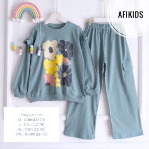 TRIVY SET KIDS (3THN-13THN) CELANA CARGO CRINKLE PRINTING | SETELAN ANAK PEREMPUAN TERBARU | BAJU ANAK PEREMPUAN 3 TAHUN | ONE SET ANAK 3 TAHUN | ATASAN BAJU ANAK PEREMPUAN IMPORT | BAJU ANAK PEREMPUAN KEKINIAN | SETELAN TERBARU 2024 | ONE SET ANAK POLOS