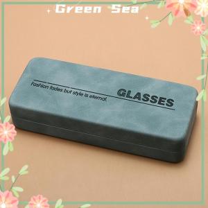 Green sea 1Pc Rectangular Leather Portable Anti-Stress Hard Shell Glasses Case Protective Eyewear Protector Sunglasses Storage Case