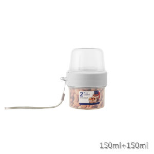 Portable double-layer salad cup breakfast light meal cup sealed salad smoothie oatmeal yogurt cup