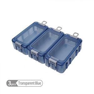 GOODOO 3pcs Plastic Mini Fishing Accessory Boxes Rectangular Luminous Sea Fishing Tackle Box Portable Detachable Fish Hook Bait Organizer Fishing Gear Storage