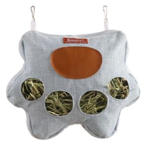 PUZHE 4 รู ถุงให้อาหารกระต่าย ความจุขนาดใหญ่ น่ารัก ถุงให้อาหารกระต่ายแบบแขวน ทำความสะอาดง่าย แบบพกพา ภาชนะให้อาหารหญ้า สำหรับชินชิลลา แฮมสเตอร์ กระต่าย