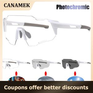【 CANAMEK 】 Photochromic Cycling Sunglasses For Men Women Bike Glasses Riding Driving UV400 Mountain Bicycle Goggles Eyewear Sports