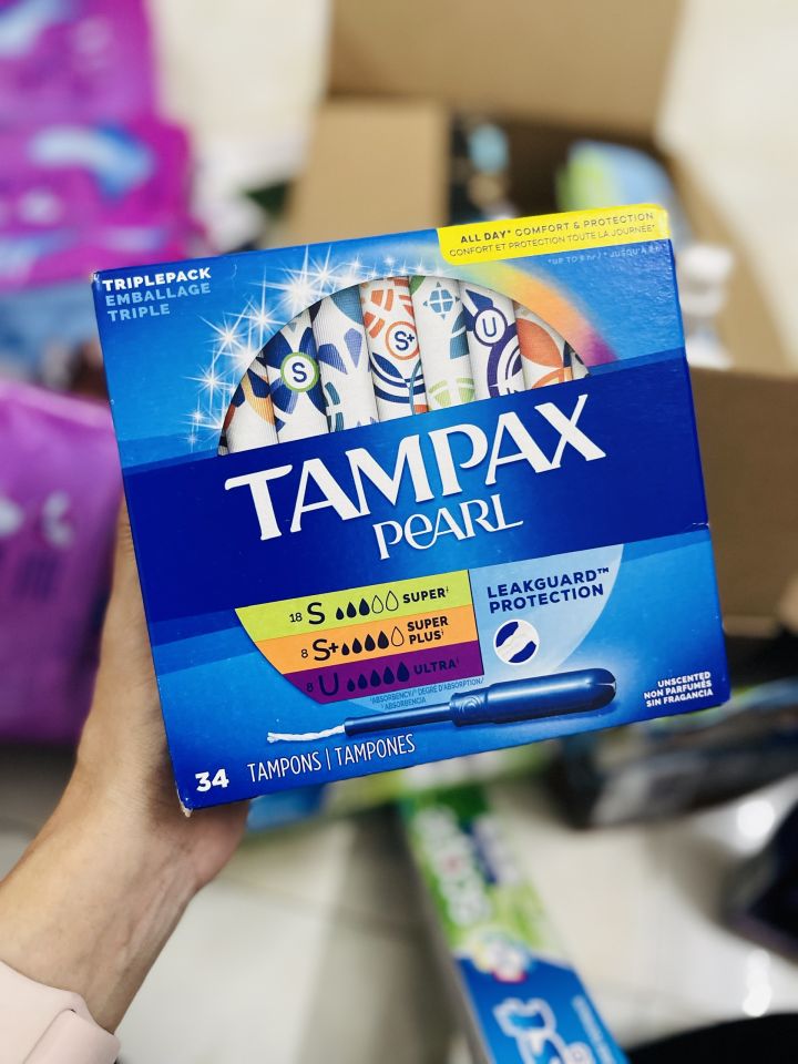 Hàng Mỹ ) Băng vệ sinh Tampon siêu thấm Tampax Pearl Nội Địa Mỹ hộp 34 miếng. | Lazada.vn