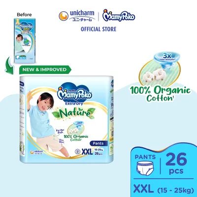 MamyPoko Extra Dry Nature Pants Baby Diapers XXL26 (4 Packs) (15 -25kg)