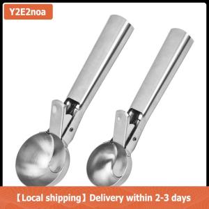 【Local shipping】 Ice Cream Scoops Stainless Steel Ice Cream Digger Non-Stick Fruit Ice Ball Maker Watermelon Ice Cream Spoon Tool