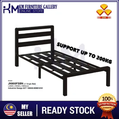 KM Furniture 3V SINGLE/ SUPER SINGLE 3.5 Metal Bed Frame Super Base Heavy Duty(JN900FSB/JN936FSB) Katil Single/ Katil Bujang