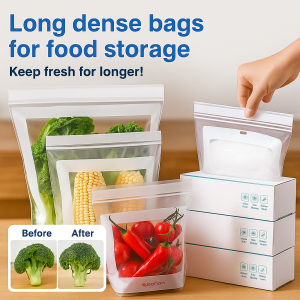 Food Grade Double Rib Thick Sealed Bag Kitchen Packing Dense Fresh-Keeping Bag Durable Leakproof