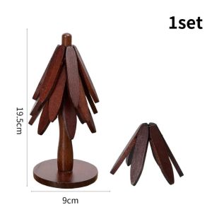 5PCS Creative Wood Snail Coaster Set Funny Cute Coasters Heat Resistant Snail Shaped for Household Table Decoration Wooden Cup