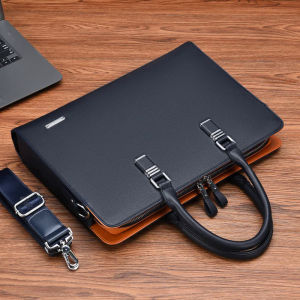DUTRIEUX Business Leather Men Briefcase For Husband Shoulder Bag Man 14" 15" Laptop Briefcases Bags Large Capacity Mens Handbag