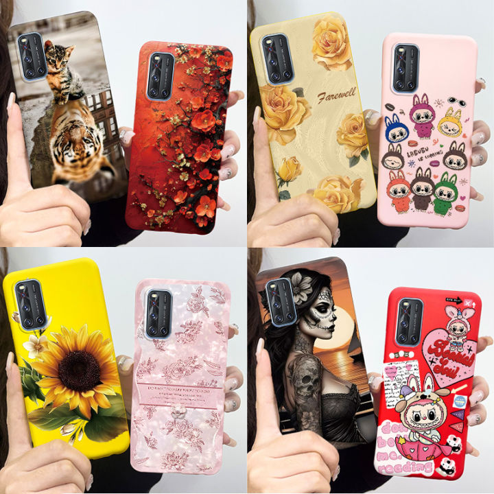 For VIVO V19 1933 Case Pretty Flower Labubu Printing Candy