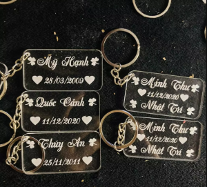 Móc Khóa Khắc Tên SĐT Chữ Theo Yêu Cầu.