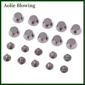 Aolie 10ชุดหมุดย้ำด้านล่างของกระเป๋าโลหะสำหรับกระเป๋าหนังแบบ DIY หมุดย้ำเพื่อการป้องกันการสึกหรอสำหรับกระเป๋าด้านล่างอุปกรณ์เสริมเข็มขัด