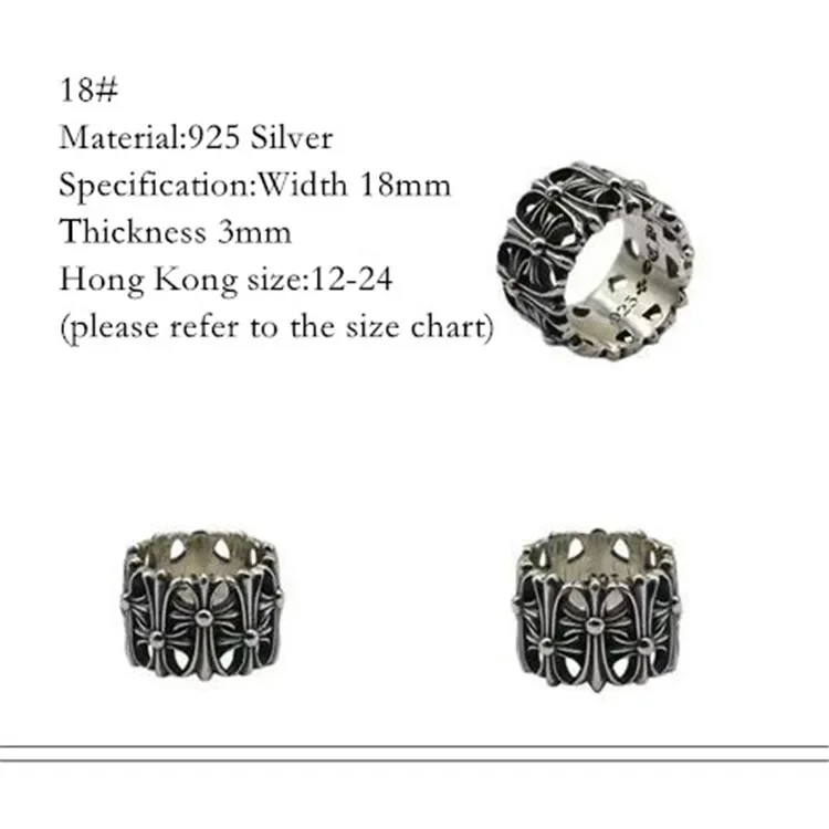 Chrome hearts discount ring size chart