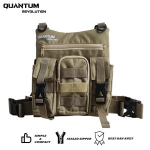 Qrev - Tas Pelindung Dada Chest Bag Rig Outdoor Motor Sporty Tactical Pria Anti Air Three Pocket