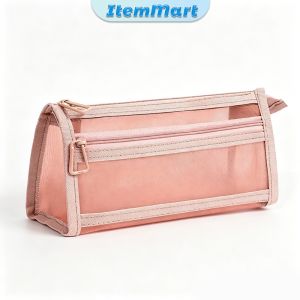 Item Double Layer Mesh Pencil Case Large Capacity Portable Student School Stationery Storage Bag 1Pc