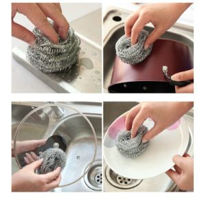 Lanyard Steel Wool Brush Pot Steel Ball Stainless Steel Household Decontamination Kitchen Steel Wool Round High Expert Cleaning Stainless Steel Wool Sponges Kitchen Scouring