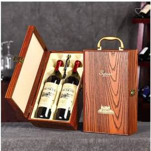 กล่องไม้ เก็บขวดไวน์2ขวด กล่องกล่องของขวัญ ✅พร้อมส่ง