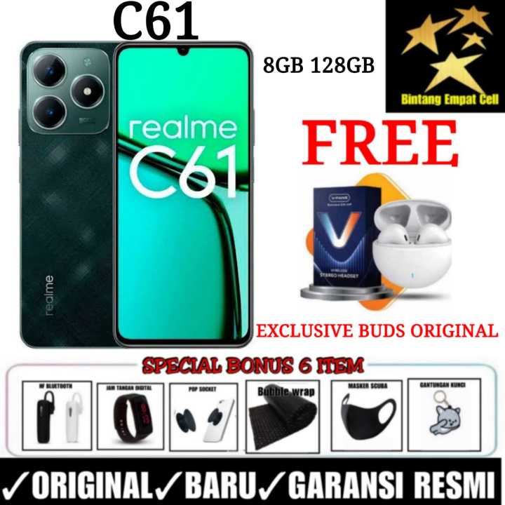 REALME C61 8/128 GARANSI RESMI [UNISOC TIGER T612 6,74INCH 50MP CAMERA 5000MAH BATTERY]