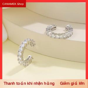 CS 2pcs đầy đủ Rhinestone Zircon Tai Cuff tai clip cho phụ nữ không có xỏ C hình dạng Earcuff tai bọc Earcuff Clip đồ trang sức quà tặng