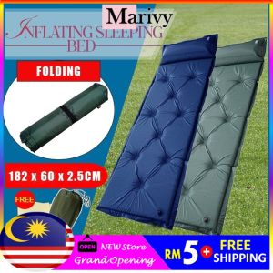 Marivy - [LOWEST PRICE] Self Inflatable Camping Air Mat Sleeping Mattress Outdoor Bed bag Beg Tilam with Pillow Cp003 Random Color