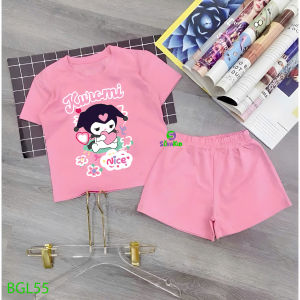 Bộ đồ bé gái hình in kuromi tim cho bé từ 6kg-27kg.BGL55.
