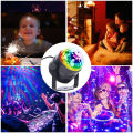 【Free Shipping】Mini Remote RGB LED Crystal Magic Rotating Ball Stage Lights Sound Activated Disco Light Music Christmas KTV Party EU. 