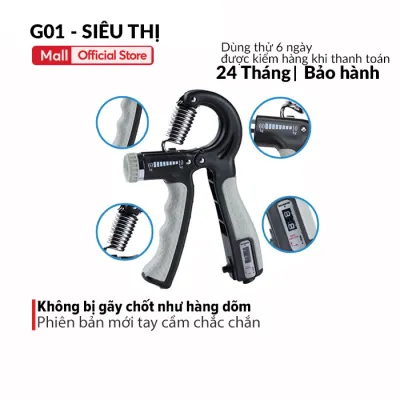 Kìm bóp tay tập cơ tay G01 có núm điều chỉnh lực 10-60kg dụng cụ tập gym tại nhà chất liệu lò xo inox cao cấp bền bỉ