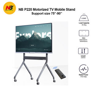 NB P220 Heavy Duty Motorized TV Mobile Stand for size 75"-90"