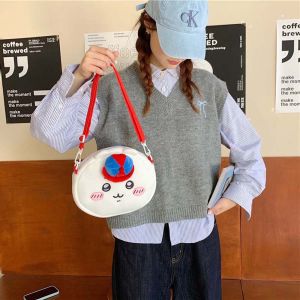 CRNGW Cute Chiikawa Plush Bag Cartoon Japanese Style Hachiware Crossbody Bag Wallet Round Usagi Shoulder Pouch Kids