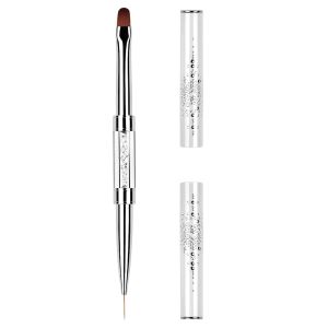 Starfa 1 Cọ Gel Xây Dựng Hai Đầu Cọ Vẽ Móng Tay Dùng Cho Polygel Cọ gel hai đầu lông cọ làm từ sợi nylon cán bằng ống đồng dùng cho gel tạo hình gel cứng polygel trang trí móng và sử dụng trong các tiệm làm móng.