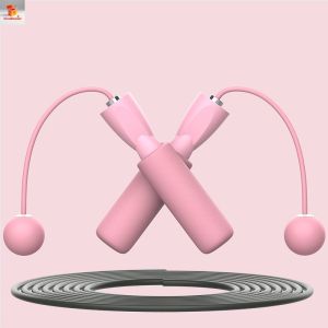 Dây Nhảy Không Dây Quả Bóng Tạ - Dây Nhảy Giảm Cân Thể Dục Có Thể Điều Chỉnh Độ Dài -Màu đen màu hồng