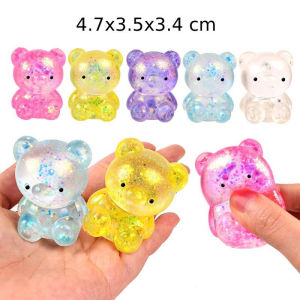 Gấu Kim Tuyến Dẻo Bóp Xả Stress – Squishy Bear Trong Suốt Đàn Hồi Mới Nhất 2026