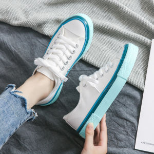 Sepatu Kanvas Low Cut Sneakers Fashion Wanita Tali Simple Sekolah Jalan Sporty Kasual COD SPT-47