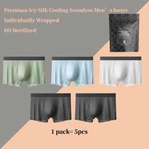 SG stock  Disposable ice silk Men boxer cool feeling Mixcolor&Dark-gray individual packaging EB sterilization