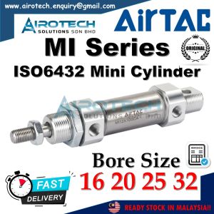 AirTAC MI Series ISO6432 Stainless Steel Mini Cylinder Bore 16 20 25 32 Stroke 10-400mm With Magnet *Invoice Provided