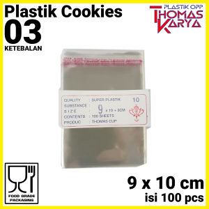 ThomasCup Plastik OPP Lem 9x10 isi 100 Kantong Bening Kemasan Cookies Souvenir Aksesoris