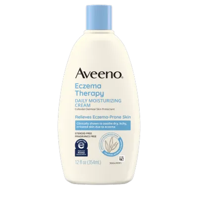 Aveeno Eczema Therapy Lotion for Adult/Baby & Calm + Restore Oat Repairing Cream for Sensitive Skin | 12oz