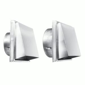 Wall Air Vent Outlet 304 Stainless Steel Metal Cover Exhaust Grille 125mm/150mm Adjustable Air Valve For Bathroom Kitchen Office