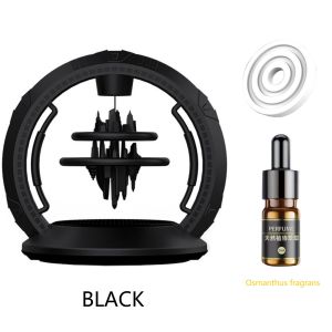 🌻In Stock🌻 Maglev Rotating Sky City Car Perfume Oil Diffuser Air City Car Diffuser To Distribute Fragrance For Car Office（free：PE Fragrance + Essential Oil）