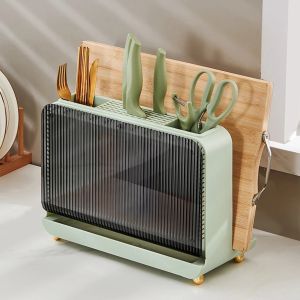 Multi-functional Kitchen Storage Rack For Knives Utensil Chopping Board Inserted Slip Resistance Holder Household Accessories