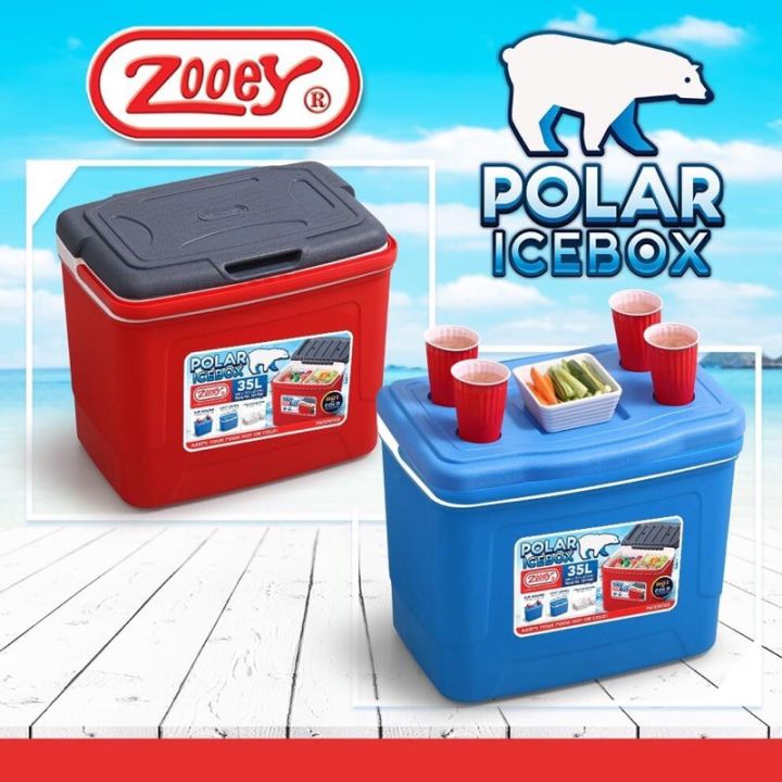 High Quality ZOOEY Polar Ice Box Cooler Box  Large 35 Liter Plain Lid/ 100% Insulated Container