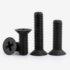 M2 M2.5 M3 M4 Black Nylon Countersunk Head Screws Plastic Phillips Flat Head Bolts