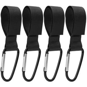 10PCS Baby Stroller Hook Clip Aluminum Alloy Carabiner Cart Organizer Diaper Bag Pram Hook Hanger Stroller Outdoor Camping Tool