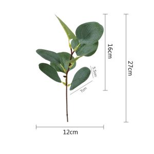 Q-1151 STORE 1/10PCS Gift Wedding Ornament Home Decor Greenery Stems Fake Plants With Flowers Eucalyptus Leaves Artificial Plant