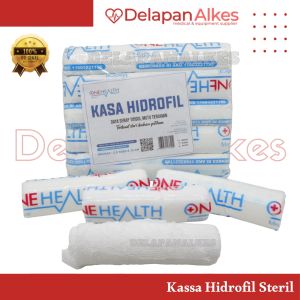 OneHealth Kasa Verban Steril Hidrofil Gulung isi 5 Rol Kassa Perban 4 yard x 5 10 15 cm