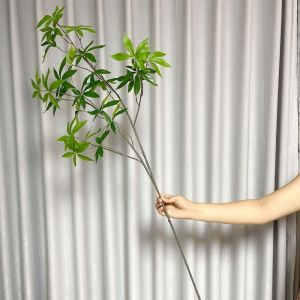 SQMETR Green Artificial Pachira Aquatica Banyan Tree 110cm Artificial Green Planting Realistic Plastic Fake Branches Home