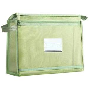 Double Layered Document Organiser Bag with Label Window Clear File Book Storage Pouches Document Folder Bag 32x26x6cm