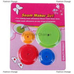 [COD] Fashion Change 4pcs Patchwork Equidistant Ruler Seam Parallel Wheel Cloth Sewing Scribing Tool